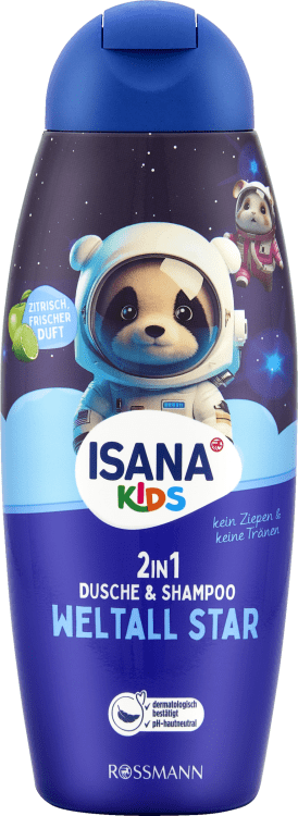 شامپو ۲ کاره سر و بدن کودکان ایسانا مدل ستاره فضا (ISANA Kids 2in1 Weltall Star)